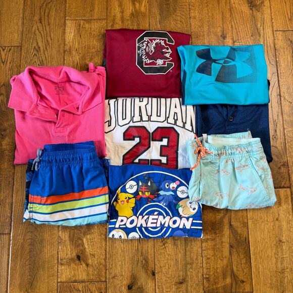 Under Armour Other - Lot of 8 Boys Summer Clothing Sz 8 Under Armor Swim Trunks Shorts Shirts Polos